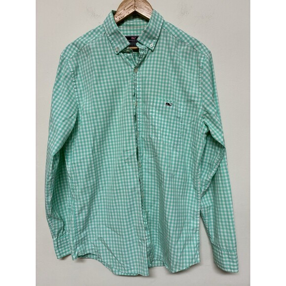 Vineyard Vines Other - Vineyard Vines Men’s Turquoise Plaid Long Sleeve Classic Fit Tucker Size Medium